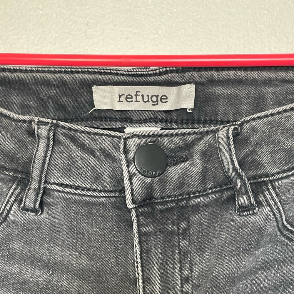 Refuge Women's Size 0 Skinny Distressed Mid/high Rise Light Wash Jeans - Black - Picture 3 of 6